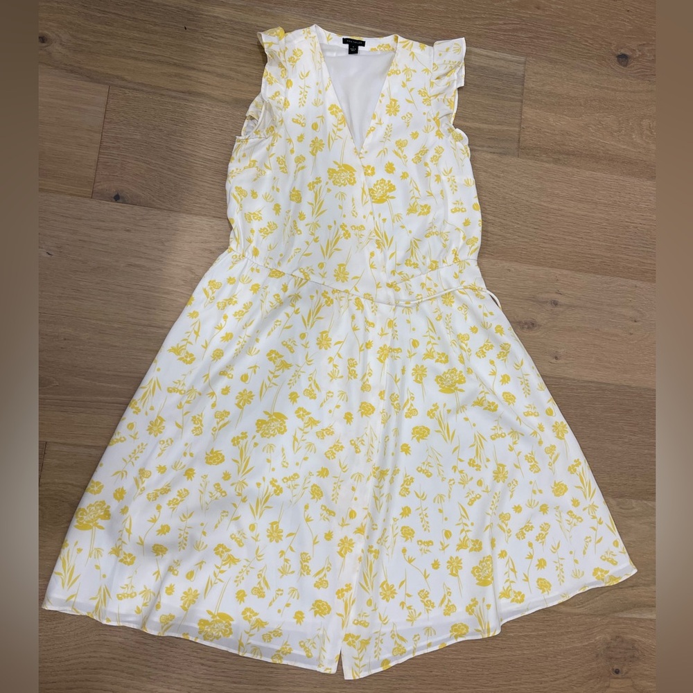 Floral Yellow and White Dress